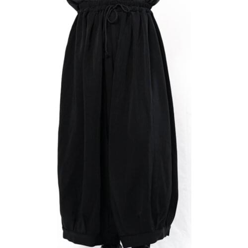 Mens new pure color casual pants, wide-leg pants, culottes, bulky and super loose dark neck pants