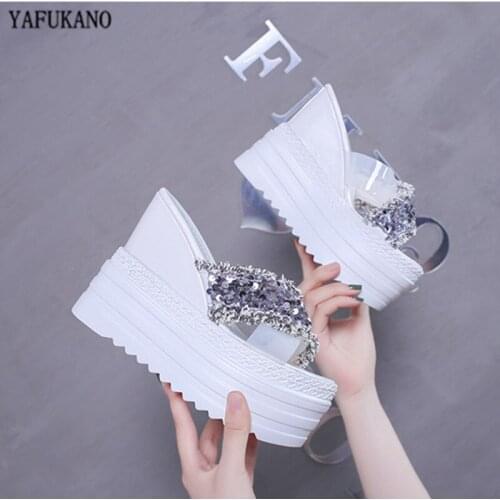 15Cm Super High Heels Women Slippers Embossed Leather Square Heel Slides Increase Platform Lazy Mules Sexy Party Semi Slippers