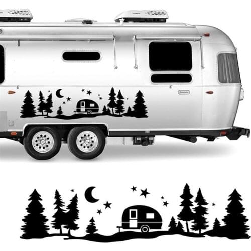 RV Sticker Tree Decal Mountain Scene Car Sticker Forest Vinyl Graphic Kit For Camper RV Trailer Caravan Car Accessories