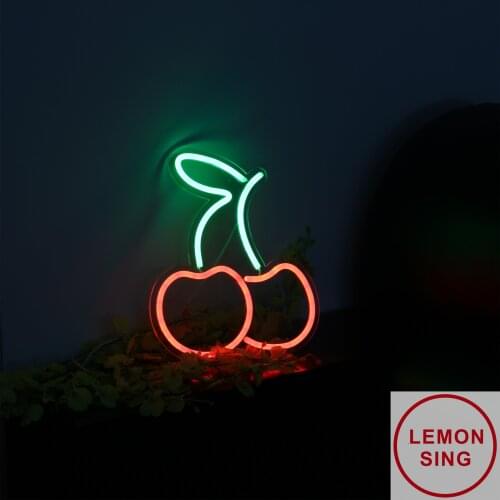 Custom Neon LED Light Fruit Cherry Sign Shop Logo Pub Store Club Nightclub Game Room Wall Decor Wedding Birthday Party Restauran