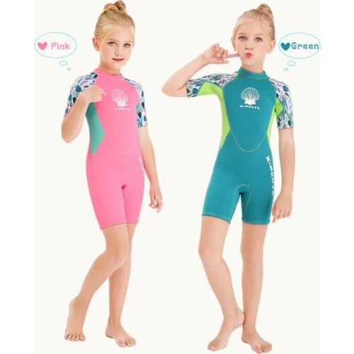 New 2.5MM Neoprene Wetsuits Kids Swimwears Diving Suits Shorts Sleeves Girls Surfing Children Rash Guards Snorkel Clothes