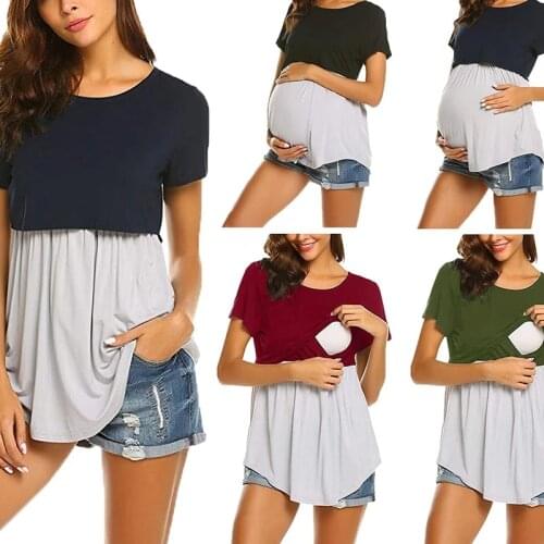 Women Pregnants Maternity Clothes 2020 Wrap Top Sleeves Double Layer Pregnancy Shirt Breastfeeding Clothes Enfermeria Hamile
