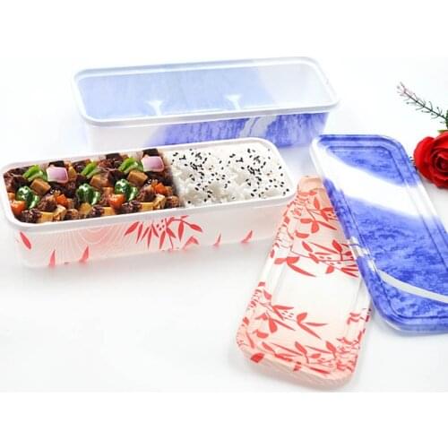 Separated Lattice Disposable Bowl Japanese Style Snacks Bowls Fast Food Containers Restaurant Use Packing Box Food Wrapping Ware