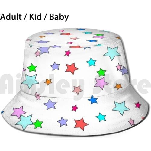 Stars Bucket Hat Adult kid baby Beach Sun Hats Stars 29 Space 15 Moon 11 Funny 9 Colorful 8 Cute 8 Astronaut 7 Galaxy 7 Pink