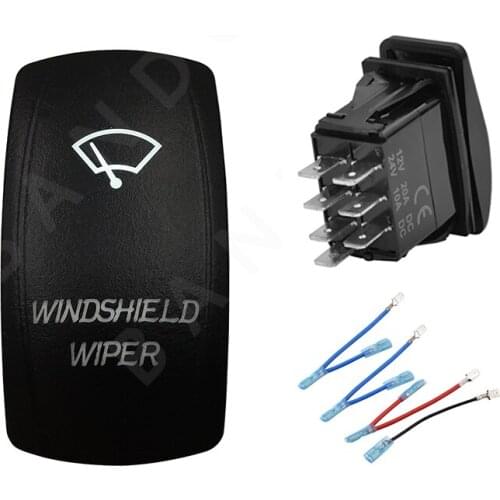 WINDSHIELD WIPER Push Rocker Toggle Switch 7P DPDT White Led Lights ON-OFF-ON for Car Boat RV Carling,Jumper Wire,Auto Accessory