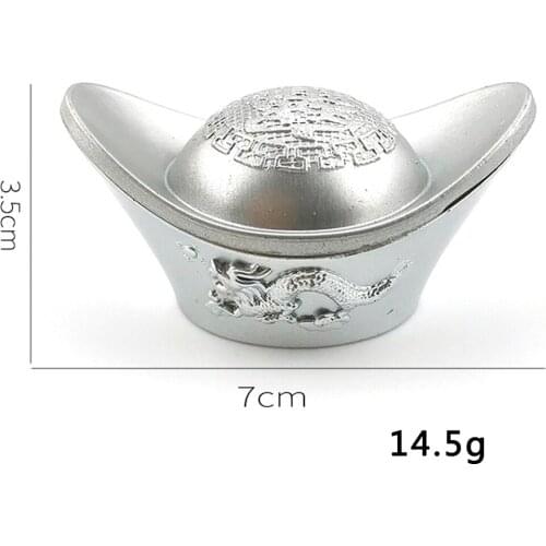 Chinese Aantique Collection Fake Silver Plastic Silver Ingot Old Yuanbao Decoration Gifts Handicraft Artwork