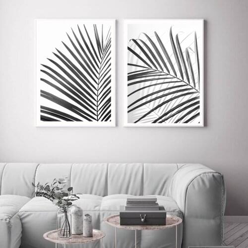 Palm Leaf Poster Black White Canvas Painting Minimalist Art Print Botanical Decoration Wall Picture For Living Room Home Décor