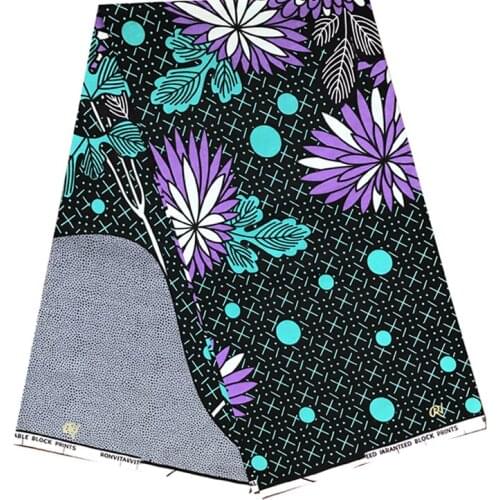 Real African Wax Style Dye Printed Fabric 100%Cotton Veritable Soft Breathable Clothes Material For Sewing By The Yards R-V 4-94