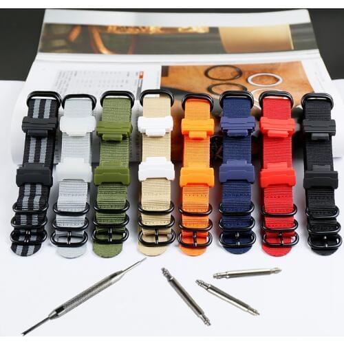 Watch accessories connector nylon strap for Casio G-SHOCK GA100 GA400DW5600M5610DW6900 BABY-G BA110 120 resin strap watch band