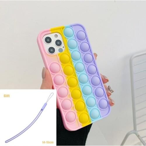Rainbow Peas Silicone Case for iPhone 12 Pro Max Soft Phone Cover for iPhone 11 Pro Max XR X XS Max 6 6S 7 8 Plus Mini Shell