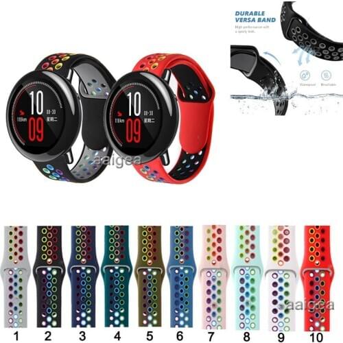 Silicone Sport Strap Band for Huami Amazfit PACE/Stratos 2 2S 3/GTR 2/GTR 47mm Replacement band strap 20mm 22mm