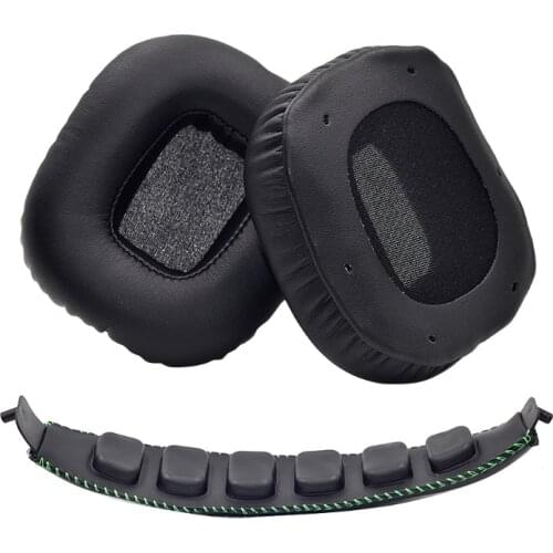 Replacement Leather Ear Pads Soft Foam Ear Cushion Cover and Headband Pad for Razer Tiamat 7.1 Gaming Headset