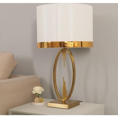 Light Luxury Post-Modern American Fabric Craft Creative Simple Warm Metal Table Lamp For Bedroom Bedside Lamp Living Room Decor