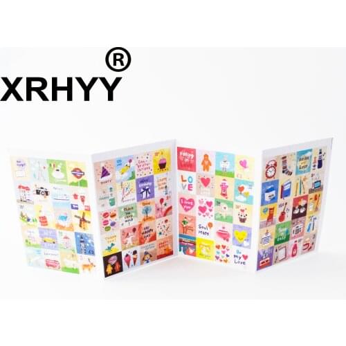 XRHYY 6 Sheet Cute Cartoon Transparent Calendar Diary Book Sticker Scrapbook Planner Decoration Mood Stamp Self Adhesive Sticker