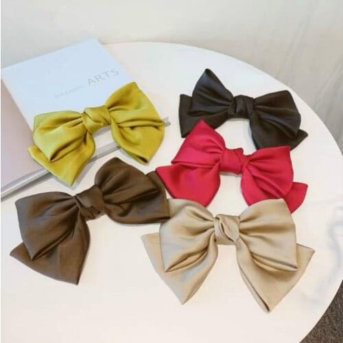 Black Big Bow Hairpin Back Head Clip Hairpin Headdress Hair Accessories Top Clip Spring Clip