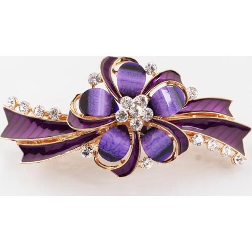 Woman Headwear hair clips Flower epoxy Hairpin nickel-free Retail hair Accessories Golden plated jewelry