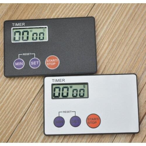 100PCS Pocket Credit Card Size Kitchen Timer Digital Countdown Cooking Timer Count Down Alarm Clock Kitchen Tools SN837