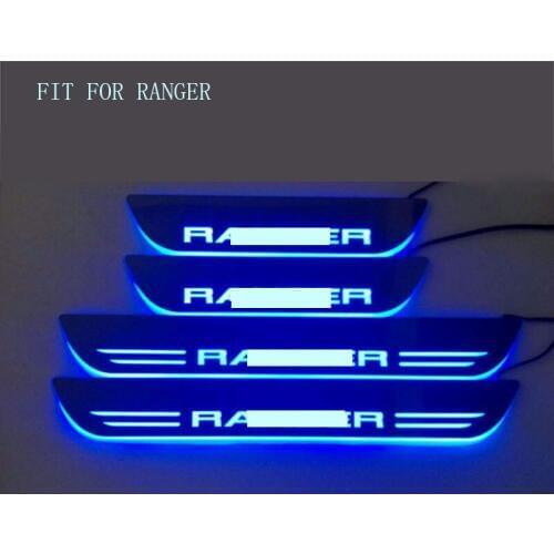 4PCS Acrylic Moving LED Welcome Pedal Car Scuff Plate Pedal Door Sill Pathway Light For Ford Ranger T6 T7 2012-2017