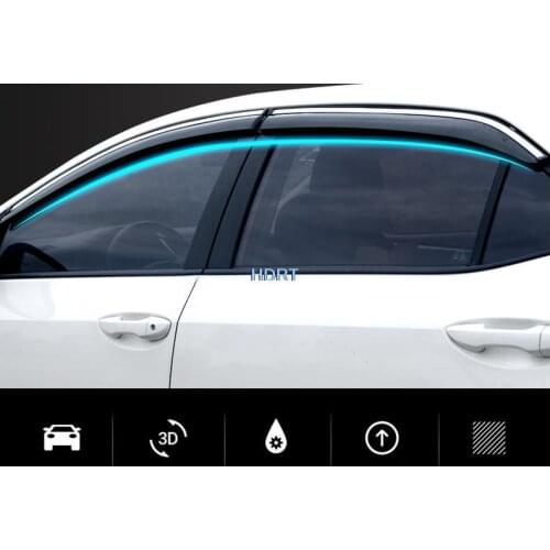 Car Style Awnings Shelters Window Visors Rain Sun Rain Guard Shield Eyebrow Cover For Kia K3 2019 2020 2021 4pcs Car Accessories