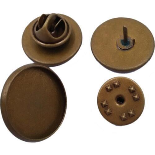 Antique Bronze 12mm 14mm 16mm 18mm 20mm 25mm Round Lapel Pin Brooch Tie Tack Blank Pins Butterfly Backs Collar Clips CL019