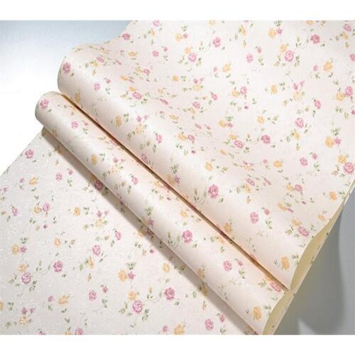 Beibehang Pastoral retro small floral thickened wallpaper living room TV background walls bedroom bedside green 3d wallpaper