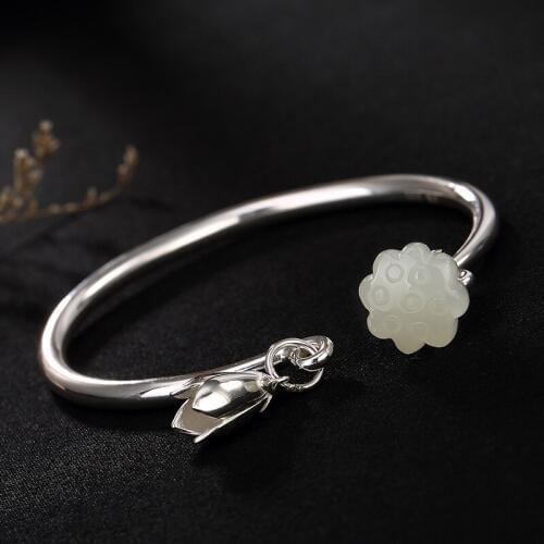 2018 Armbanden Voor Vrouwen Natural Real Smooth Bracelet, High-end Jog Sterling Lady Opens The Hand Ring Wholesale