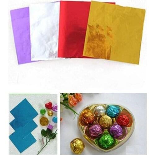 100Pcs Multi-color Aluminum Foil Candy Paper Chocolate Sweets Package Wrappers
