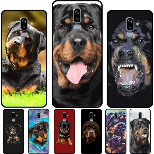 Cute Rottweiler Dog Case For Samsung Galaxy A5 A3 2017 J7 J5 J1 J3 2016 A6 A8 J6 J4 Plus J8 A7 A9 2018 Cover