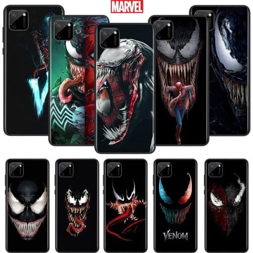 Marvel Venom For OPPO Realme Narzo 20 C2/3/11/12/15/17 X2 X3 X7 XT X50 Q2 Q2i V3 V5 V15 Pro Black Silicone Phone Case