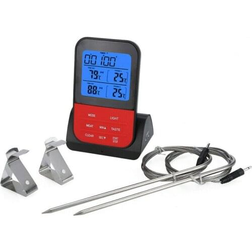 Digital Food Thermometer Probe Wireless Cooking Meat BBQ Grill Temperature Guage Oven Grilling Thermometer With Timer Function