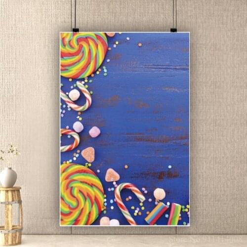 Dark Purple Wood Board Candy Lollipop Photography Background Photocall Newborn Baby Shower Pets Food Backdrop Photographic