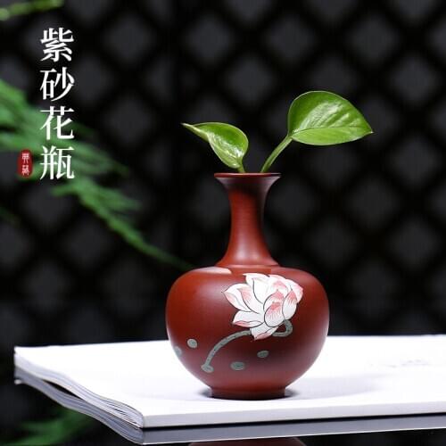 Or pattern violet arenaceous miniature floret bottle pet bottle furnishing articles decoration tea flower flower pot
