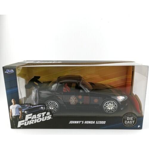 JADA 1/24 Fast and Furious Cars JOHNNYS HONDA S2000 Simulation Metal Diecast Model Cars Toys