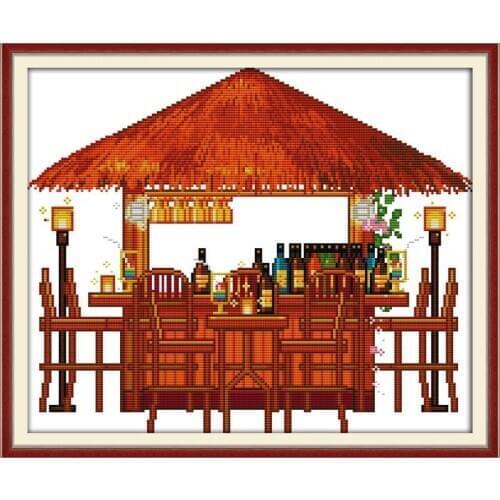 Joy Sunday Happy Times Counted Cross Stitch Kits 11&14CT DMC DIY Embroidery Kits Needlework Sets for Home Decor Handmade Gift