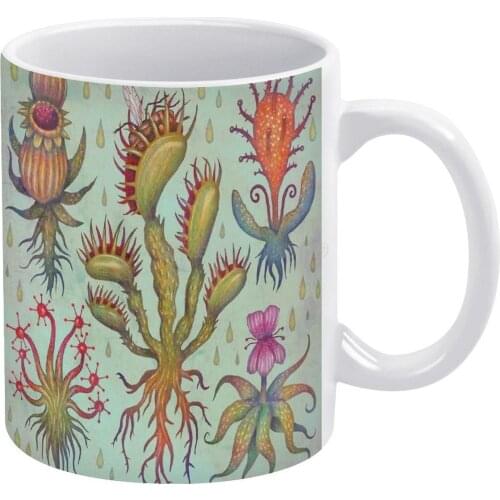 Carnivorous Plants White Mug Coffee Mug 330ml Ceramic Home Milk Tea Cups and Mugs Travel Gift for Friends Carnivorous Plants Pla