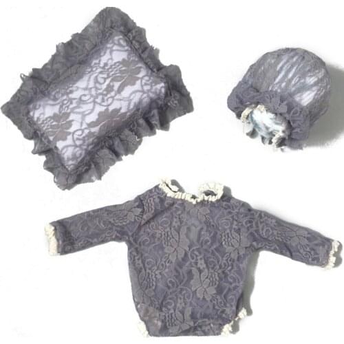 3 Pcs Newborn Photography Props Outfit +Pillow Set Girls Clothes Shooting Photo R7RB