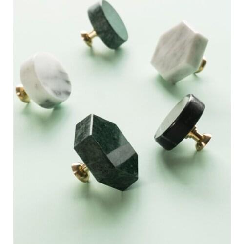 Nordic INS creative marble brass handle cabinet wardrobe drawer cabinet door creative single hole handle