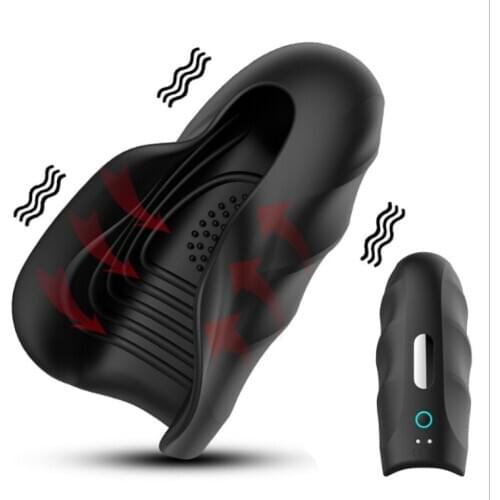 Penis Delay Trainer Delay Male Masturbator Vibrator Ejaculation Oral Climax Glans Stimulate Massager Pussy Sex Toys for Men