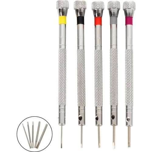 5PCS For Eyeglasses Clock For Watch Glasses Screw Supplies Driver Mini Screwdriver Set Repair Tool Kit Flat Tip Blade Head