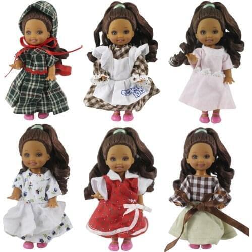 NK Hot sale 1x Cute Mini Doll Dress Daily Wear Gown Clothes For Barbie Sister Kelly Doll Accessories Dollhouse Toys 3X JJ