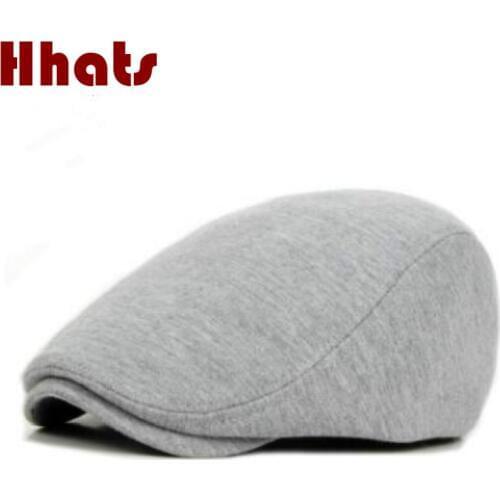 Solid color cotton berets high quality women men autumn winter flat cap fashion breathable sun duckbill bones