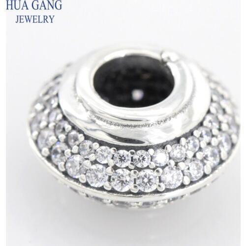 Authentic 925 Sterling Silver 2019 Summer Beads DIY Sparkling Pave Charm Original JewelryFits Pandora Charms Bracelet