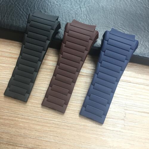 MERJUST 33mm Soft Silicone Rubber Watchband PU Belt For Porsche Strap Design Blue Black Brown Watch Band 6620 Bracelet