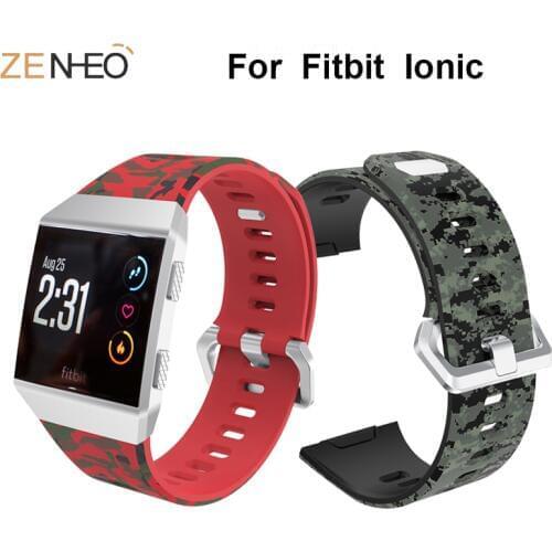 For Fitbit Ionic Camouflage printing Silicone watch band mens watches Straps Watchband for Fitbit ionic Bracelet Wristband belt