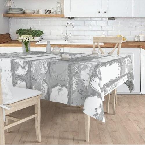 Tablecloth Living Room Kitchen grey white ethnic patterned micro fabric cover runner pattern Free Shipping