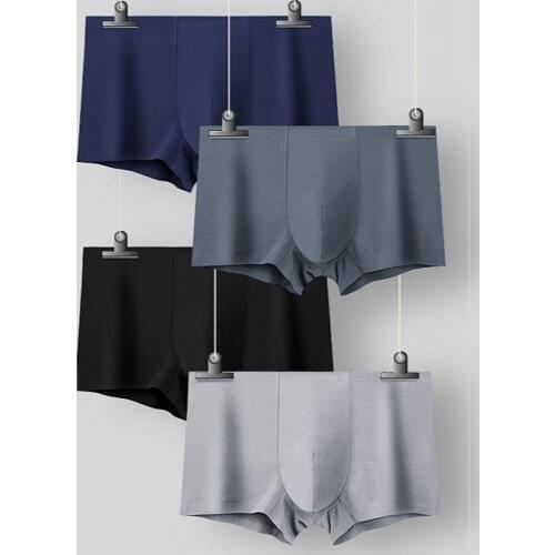 4Pcs Men Boxers Soft Modal Man Short Breathable Flexible 2021 Summer Shorts Boxers Lovely Solid Panties