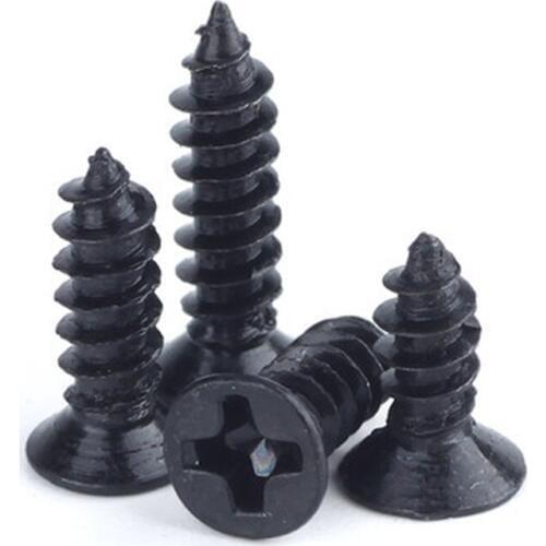 Peng Fa Black plated KA black countersunk self tapping screw flat self tapping screw electronic screw M1M1.2M1.4M1.7