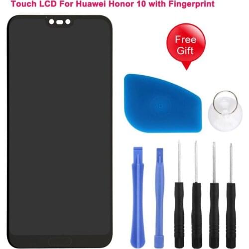 Original Tested 5.84' For Huawei Honor 10 LCD Display +Touch Screen Digitizer Assembly Replacement +fingerprint With Too Set