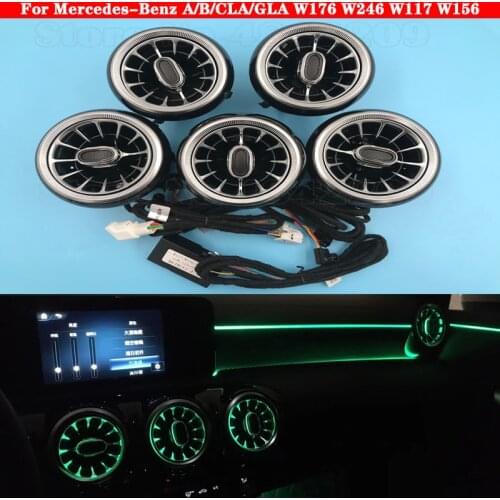 12-color Car LED Atmosphere Lamp For Mercedes-Benz A/B/CLA/GLA class W176 W117 W156 W246 Turbine Ambient Light Illuminated Set