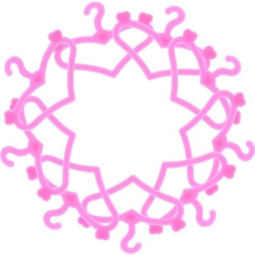 20Pcs Pink Hangers Fits 11.5 Inch Dolls Dress Clothes Gown Doll Clothes BX0D